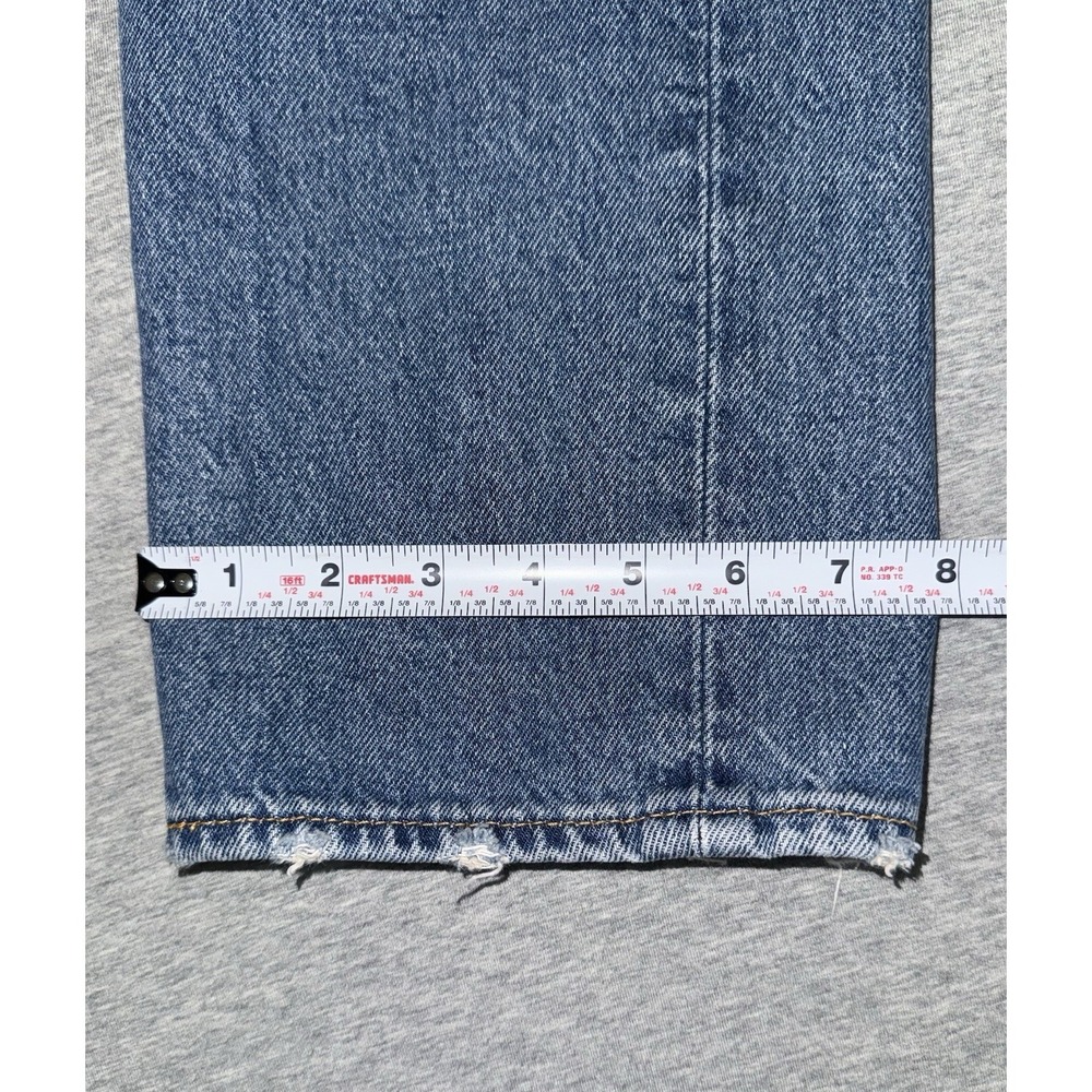 Levi‎ 501 Straight Leg Size 31x32 Distressed Ripped Jeans Medium Wash Button Fly - Picture 11 of 13